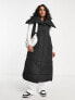 Violet Romance Petite oversized shawl neck longline gilet in black