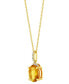 ფოტო #3 პროდუქტის Citrine (1-5/8 ct. t.w.) & Diamond (1/20 ct. t.w.) Oval 18" Pendant Necklace in 14k Gold