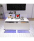 Фото #8 товара High Glossy Coffee Table With 2 Drawers Have Rgb LED Light With Buletooth Control