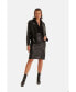 Women's Leather Blazer Jacket, Black