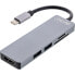 Фото #4 товара InLine Multi-hub USB 3.2 Gen.1 - 2x USB-A - HDMI 4K/30Hz - card reader - alu - grey