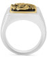 ფოტო #3 პროდუქტის EFFY® Men's Onyx Dragon Signet Ring in Sterling Silver & 14k Gold-Plate