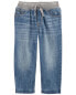 Фото #5 товара Toddler Drawstring Pull-On Jeans - Blue 5T