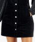 Juniors' Retro Velvet Button-Front Pinafore Dress