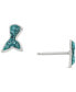 ფოტო #1 პროდუქტის Crystal Mermaid Tail Stud Earrings in Sterling Silver, Created for Macy's