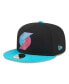 ფოტო #1 პროდუქტის Men's Black, Turquoise Portland Trail Blazers Arcade Scheme 59FIFTY Fitted Hat