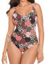 Фото #2 товара Skinny Dippers 300747 Jellyroll Rosalina Neckline One Piece Swimsuit Size Small