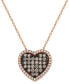 Chocolate Diamonds (1/2 ct. t.w.) & Vanilla Diamonds (1/6 ct. t.w.) Heart 18" Pendant Necklace in 14k Rose Gold