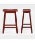 Фото #1 товара 29" Saddle Seat Solid Wood Kitchen Bar Stool Chair (Set of 2)