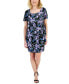 Фото #1 товара Petite Floral-Print Sarong Sheath Dress
