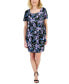 Petite Floral-Print Sarong Sheath Dress