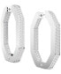 ფოტო #2 პროდუქტის Dextera Crystal Pavé Octagonal Small Hoop Earrings, .62"