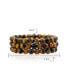 ფოტო #4 პროდუქტის Set Of 3 Brown Tiger Eye Round Bead 8MM Stretch Bracelet For Women Teen For Men Multi Strand Stackable Adjustable