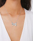 Фото #5 товара Macy's imitation Pearl and Cubic Zirconia Bow Pendant Necklace