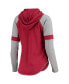 Фото #4 товара Women's Crimson and Gray Alabama Crimson Tide Yard Line Raglan Hoodie Long Sleeve T-shirt