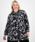 ფოტო #1 პროდუქტის Plus Size Printed Blouson-Sleeve Tunic