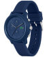 ფოტო #2 პროდუქტის Men's L 12.12. Chrono Navy Blue Silicone Strap Watch 43mm