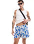 River Island swim trunks in abstract leaf print