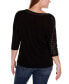 ფოტო #2 პროდუქტის Plus Size Embellished Dolman with Mesh Inset Top