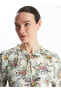 Фото #2 товара LCW Grace Bağlamalı Yaka Çiçekli Uzun Kollu Kadın Bluz
