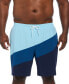 Фото #2 товара Men's Big & Tall Color Surge Colorblocked 9" Swim Trunks