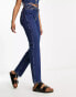 Фото #6 товара Weekday Smooth high waist slim leg stretch jeans in nobel blue