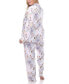 ფოტო #4 პროდუქტის Plus Size Long Sleeve Floral Pajama Set, 2-Piece