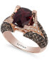 Raspberry Rhodolite® Garnet (3 ct. t.w.), Chocolate Diamonds® (1-1/5 ct. t.w.) and White Diamond Accent Ring in 14k Rose Gold (Also Available in 14K White Gold or 14K Gold)