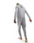 Фото #6 товара ASOS DESIGN waffle textured onesie in grey marl