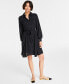 Фото #5 товара Women's Long-Sleeve Belted Shirtdress, Created for Macy's