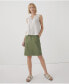 Plus Size Cotton Classic Woven Twill Drawstring Skirt