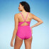 Фото #3 товара Women's Shirred Front Keyhole Back High Coverage One Piece Swimsuit with Tummy