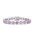 Фото #1 товара Браслет Genevive Sterling Silver Oval CZ Tennis Bracelet