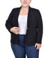 ფოტო #1 პროდუქტის Plus Size Long Sleeve Scuba Crepe Blazer