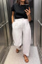 Linen blend darted trousers