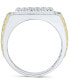 ფოტო #5 პროდუქტის Men's Lab Grown Diamond Cluster Ring (1 ct. t.w.) in 10k Two-Tone Gold