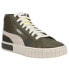 Фото #4 товара Puma Cali Star Mid Top Lace Up Womens Green, Off White Sneakers Casual Shoes 38