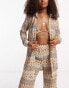 Фото #1 товара South Beach co-ord oversized beach shirt in embroidered multi print