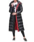 Karl Lagerfeld Womens Shine Hooded Belted Puffer Coat