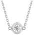 ფოტო #5 პროდუქტის Diamond Bezel Pendant Necklace (1/5 ct. t.w.) in 14k White Gold, 16" + 2" extender
