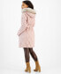 ფოტო #2 პროდუქტის Women's Belted Faux-Fur-Trimmed Hooded Puffer Coat