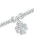 ფოტო #3 პროდუქტის Bead Flower Charm Bracelet in Silver Plate