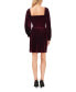 ფოტო #4 პროდუქტის Women's Velvet Smocked Bodice Long Sleeve Dress