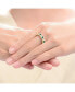 ფოტო #3 პროდუქტის RA 14K Gold Plated Emerald Cubic Zirconia Band Ring