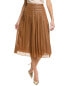 Lafayette 148 New York Kessler Pleated Skirt Women's Brown 6