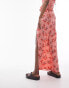 Topshop Tall co-ord cherry blossom split maxi skirt in pink