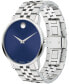 ფოტო #2 პროდუქტის Men's Museum Classic Swiss Quartz Silver-Tone Stainless Steel Watch 40mm