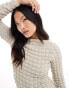 Vero Moda Petite textured long sleeved top co-ord in beige