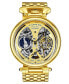 ფოტო #1 პროდუქტის Men's Automatic Gold-Tone Link Bracelet Watch 46mm