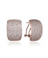 Фото #2 товара Cubic Zirconia Sterling Silver White Gold Plated Square Earrings